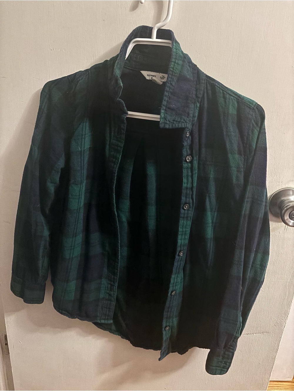 Old Navy Women’s Green Plaid Button Up Shirt